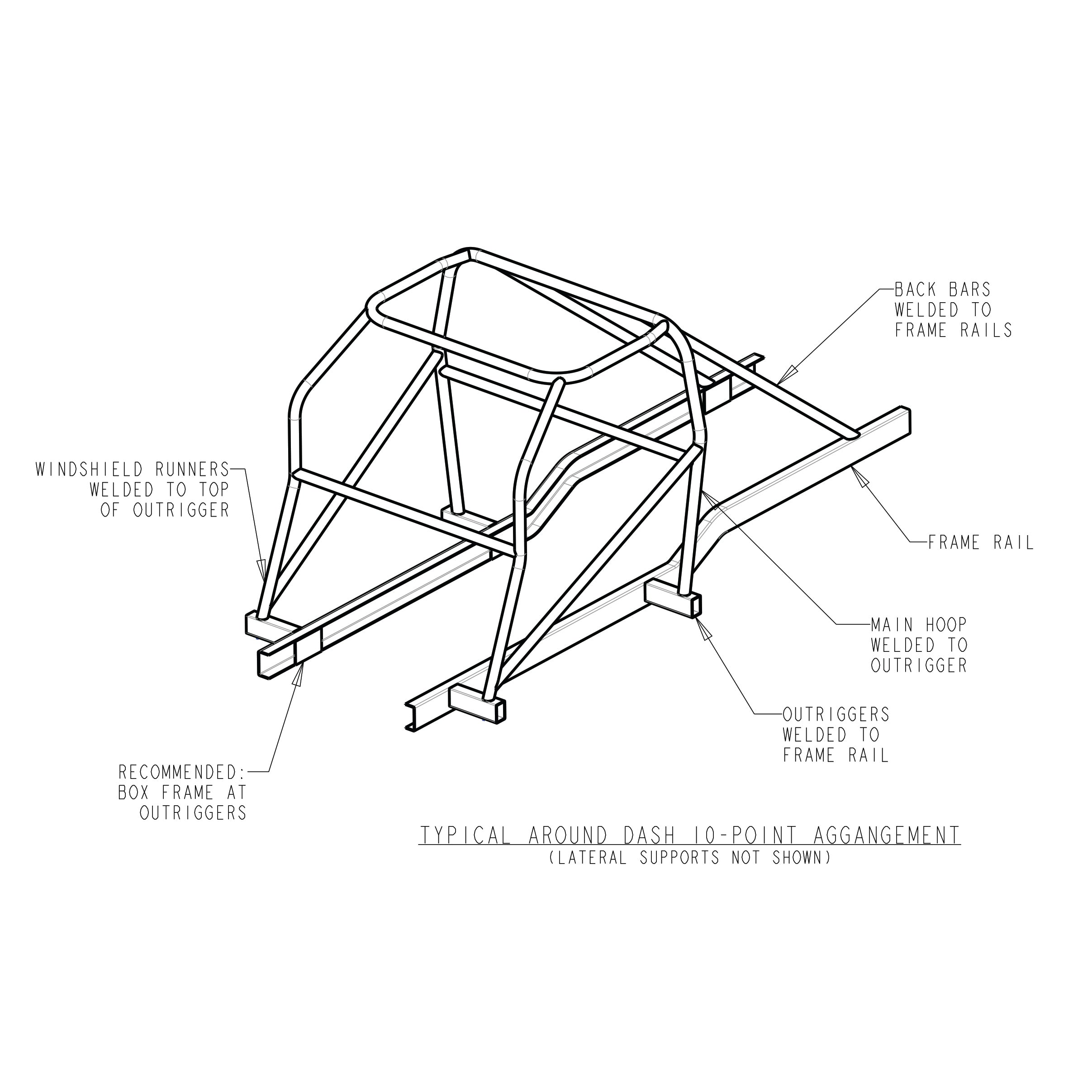 Chevy Luv Pickup 10 Point Roll Cage DOM Mild Steel