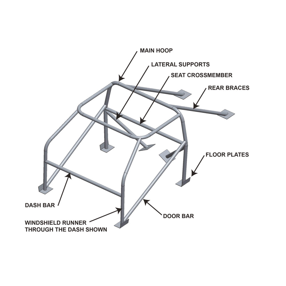 1976-1980 Road Runner, Plymouth Volare & Dodge Aspen (F-Body) 10 Point Roll Cage EWS Mild Steel